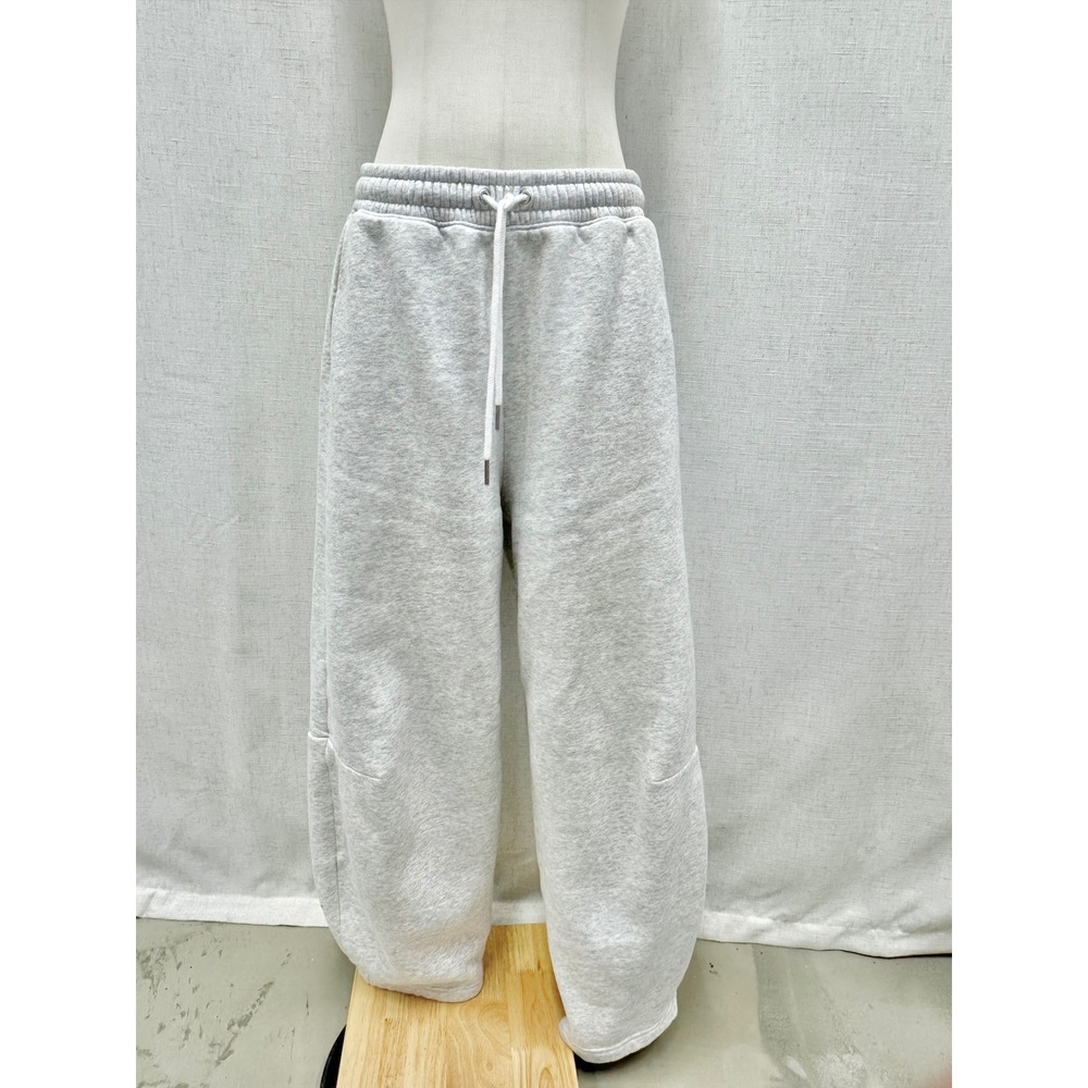 Abercrombie & Fitch Sunday Barrel Sweatpants Women Medium Heather Gray Wide Leg - Picture 6 of 13